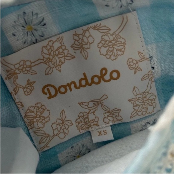 Dondolo x LoveShackFancy Daisy Love Floral Midi Dress Blue - Picture 9 of 10